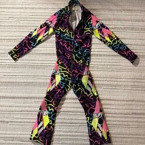 1989 Vintage Roffe Ski Suit One Piece vtg Snowsuit Snow bib Mens M retro NEON 🔥